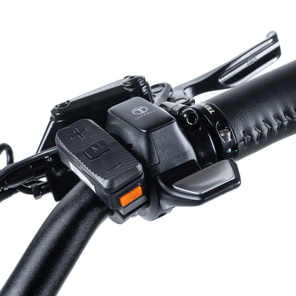 Lenkerarmatur mit Bedienelementen und Bremshebel des Teverun Fighter Mini Pro eKFV