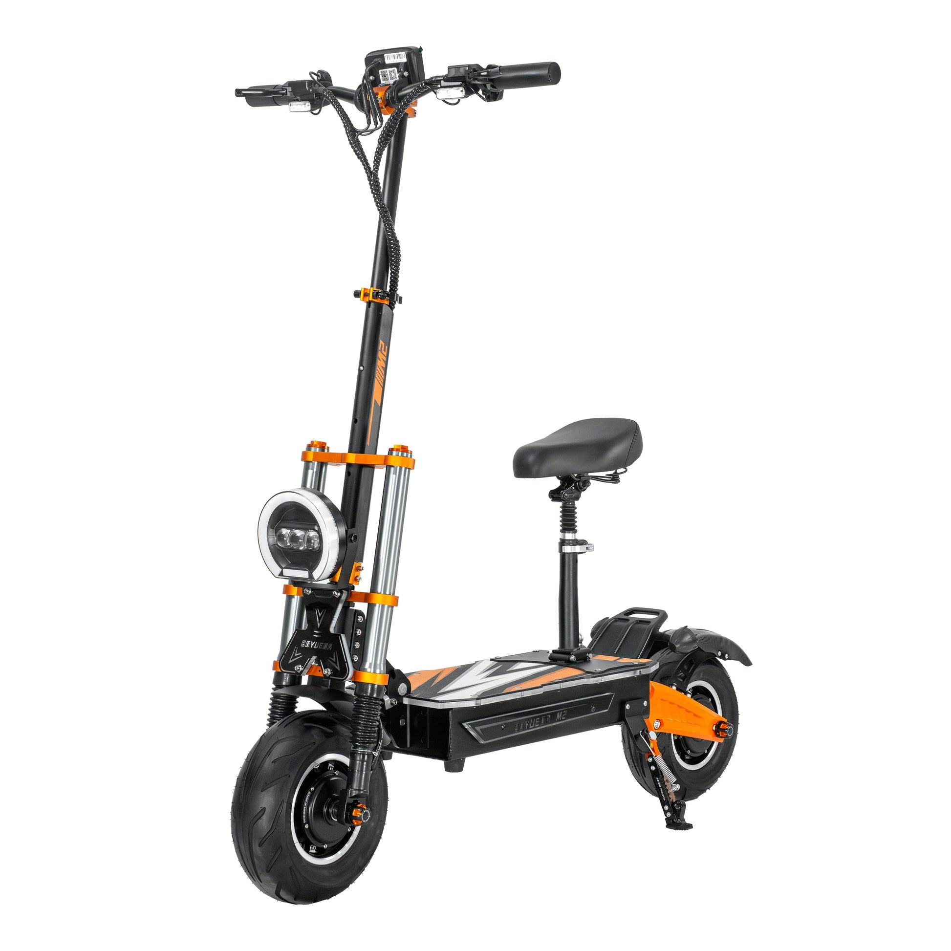 Boyueda M2 E-Scooter mit Sitz in schräger Frontansicht
