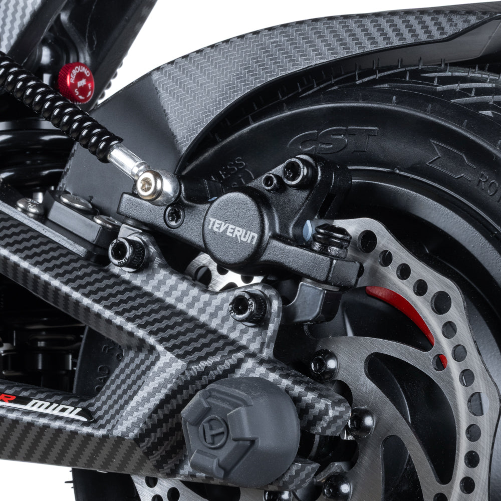 Scheibenbremse und Rad des Teverun Fighter Mini Pro eKFV