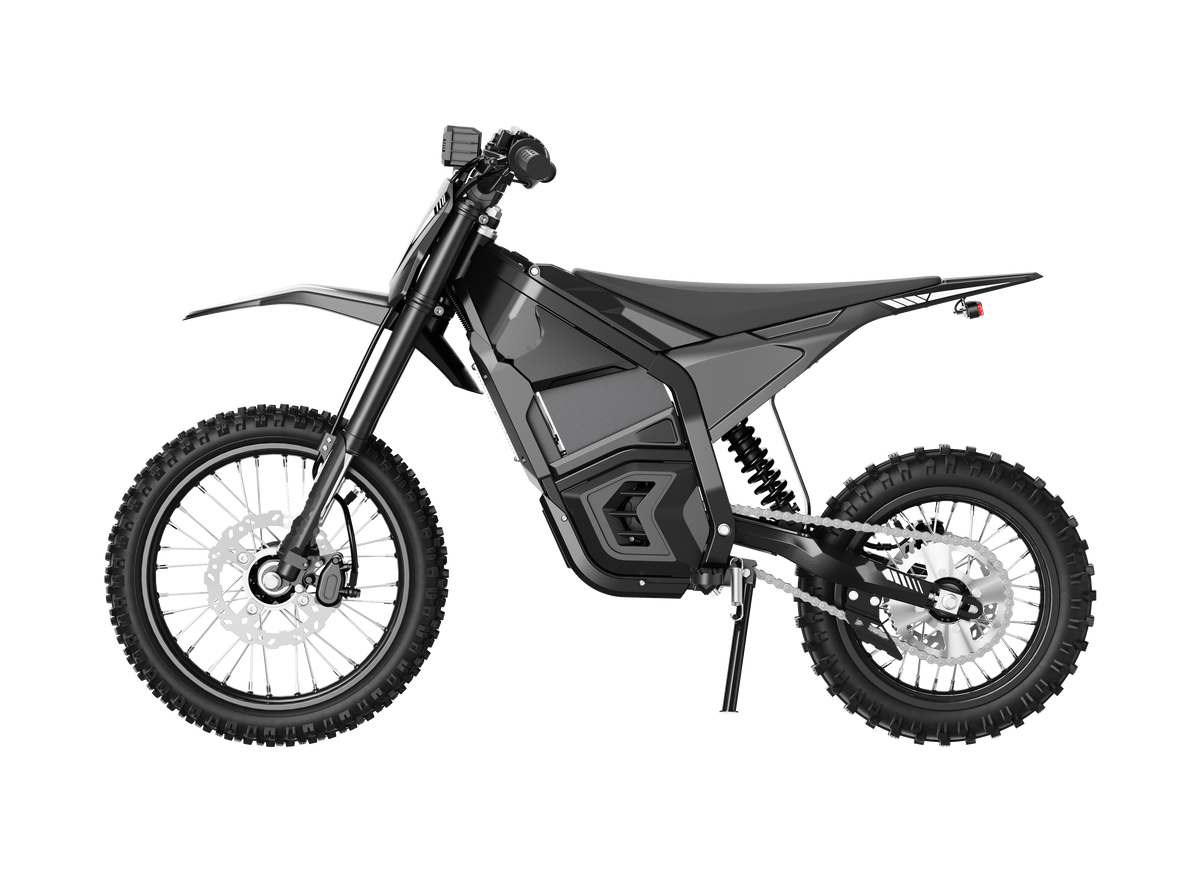 CEMOTO D03 Beast 72 V electric dirt bike in black – opposite side view