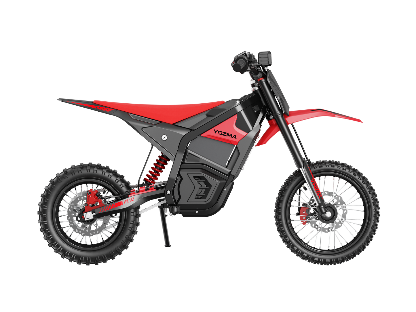 Yozma IN10 Elektro-Dirtbike in Rot – Seitenansicht