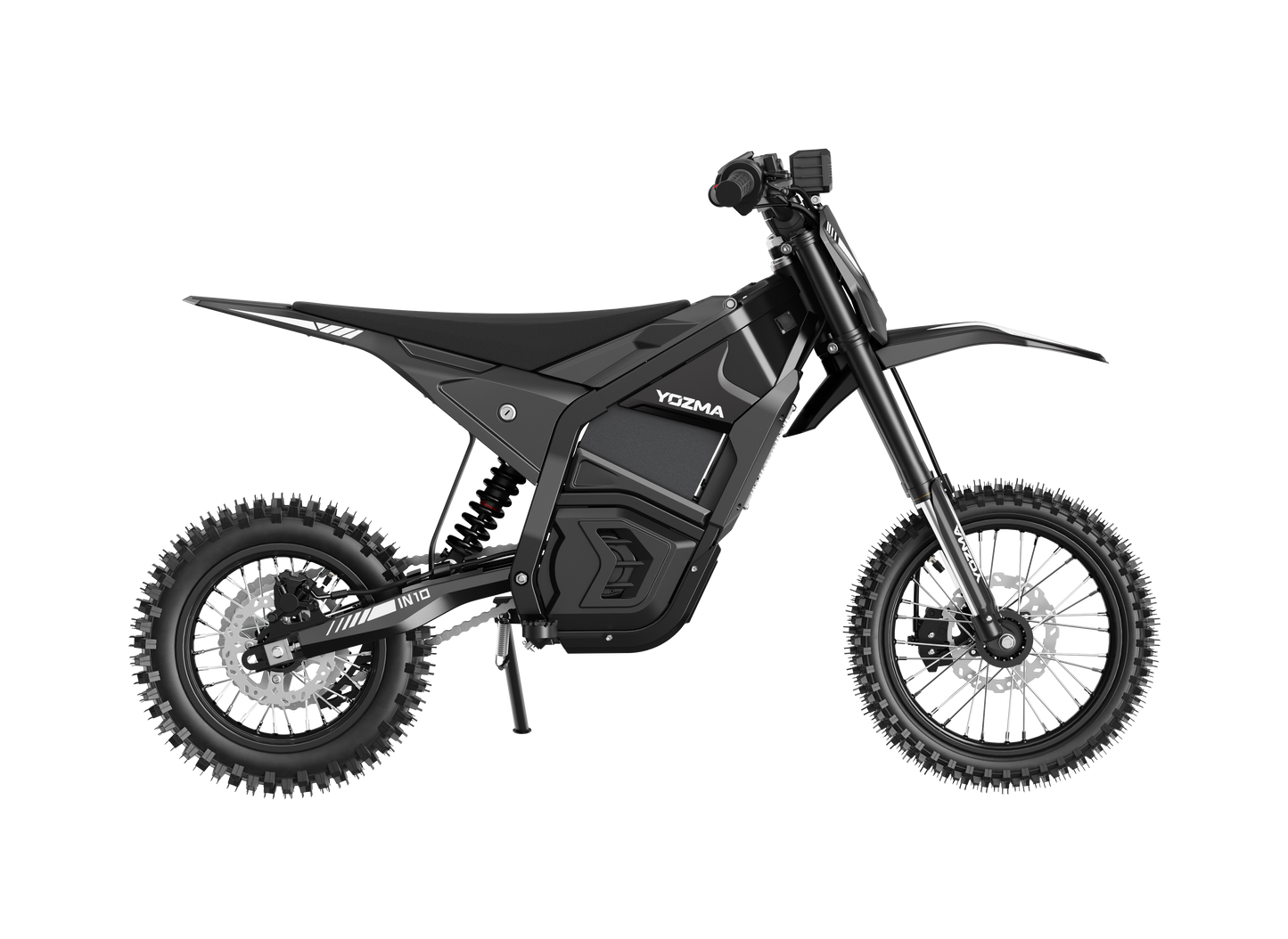 Yozma IN10 Elektro-Dirtbike in Schwarz – Seitenansicht